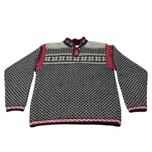 ALPS Wool Cotton Fair Isle Snowflake Nordic Sweater Pullover Size S